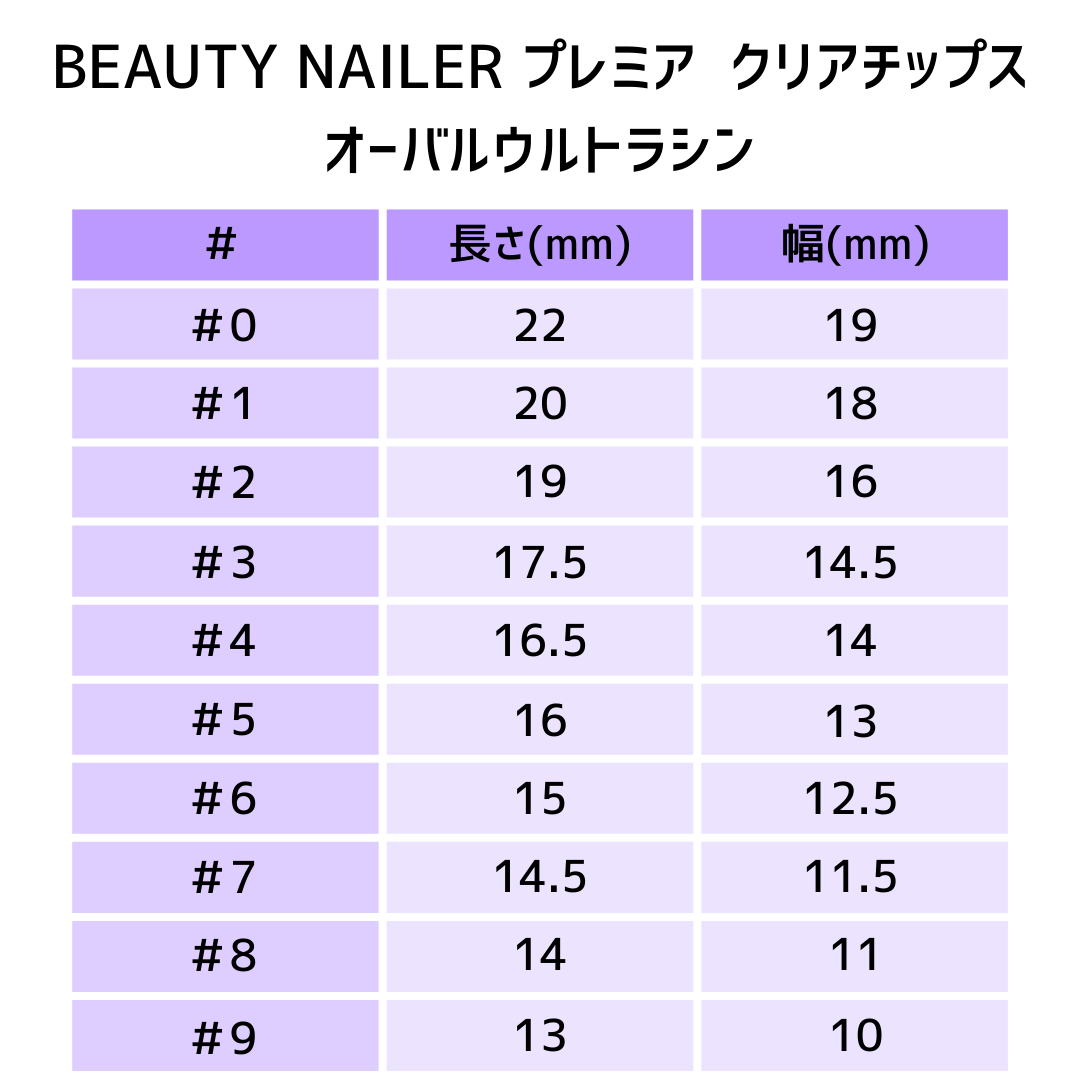 BEAUTY NAILER プレミア クリアチップス バイサイズ50P #6 オーバルウルトラシンクリア